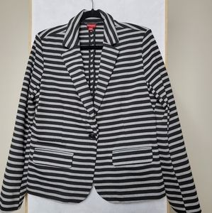 Merona blazer black and gray stripes size Large